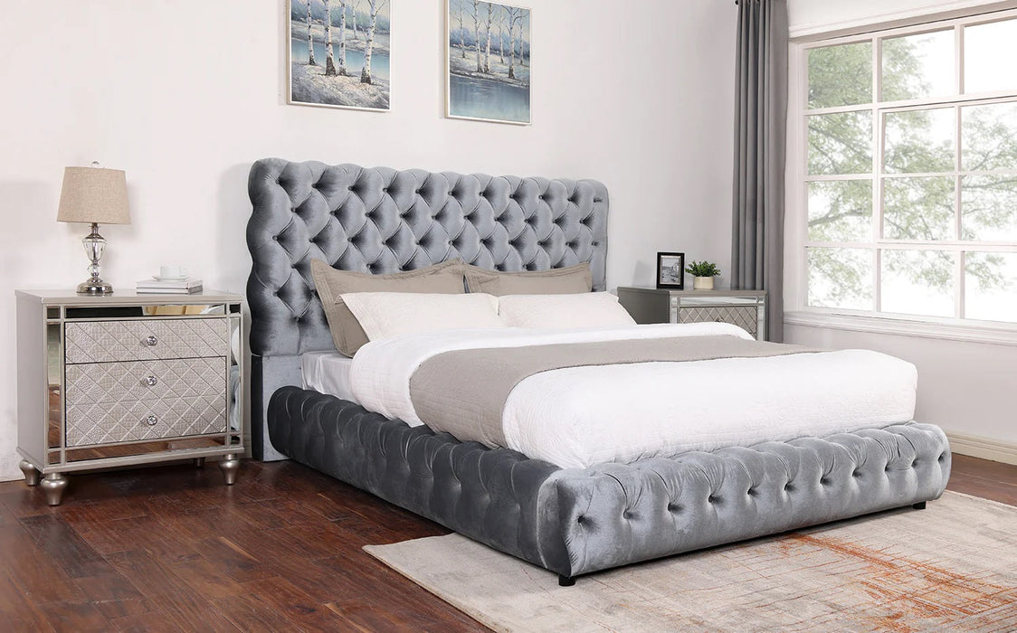 Flory Queen King Upholstered Platform Bed