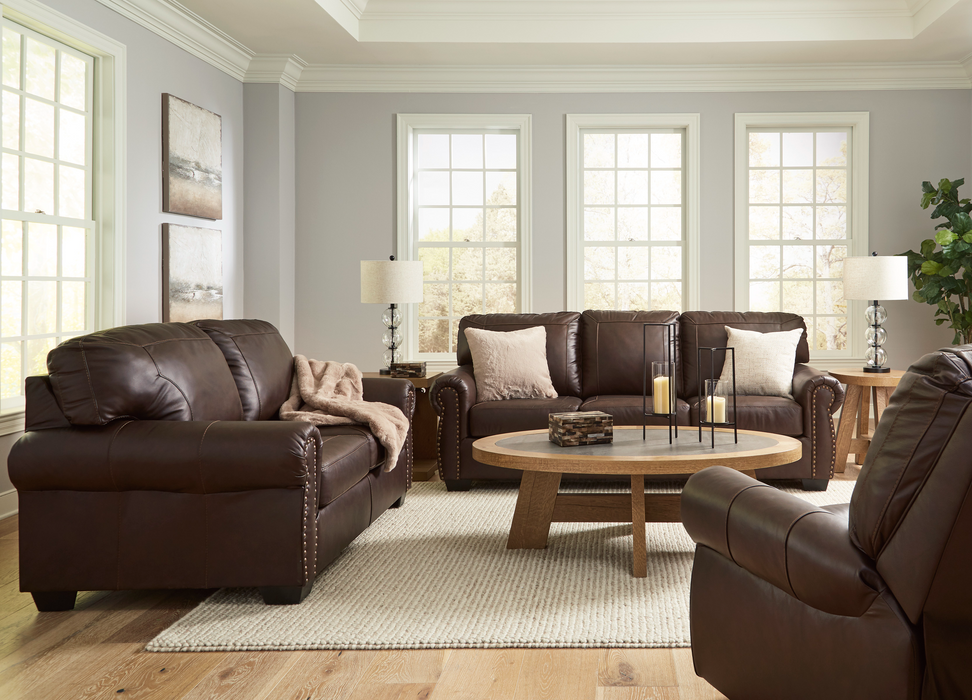 Colleton Dark Brown Leather Living Room Set