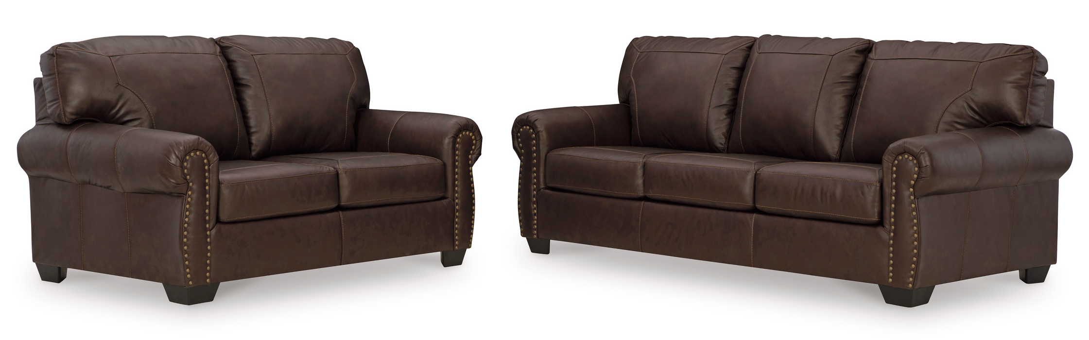 Colleton Dark Brown Leather Living Room Set