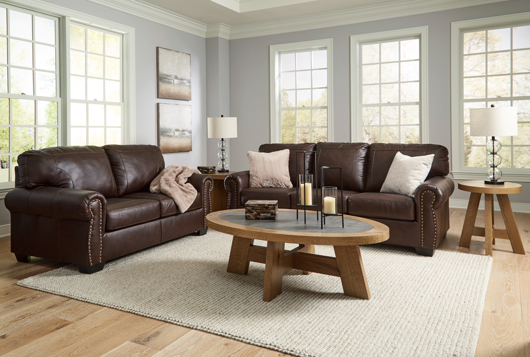 Colleton Dark Brown Leather Living Room Set