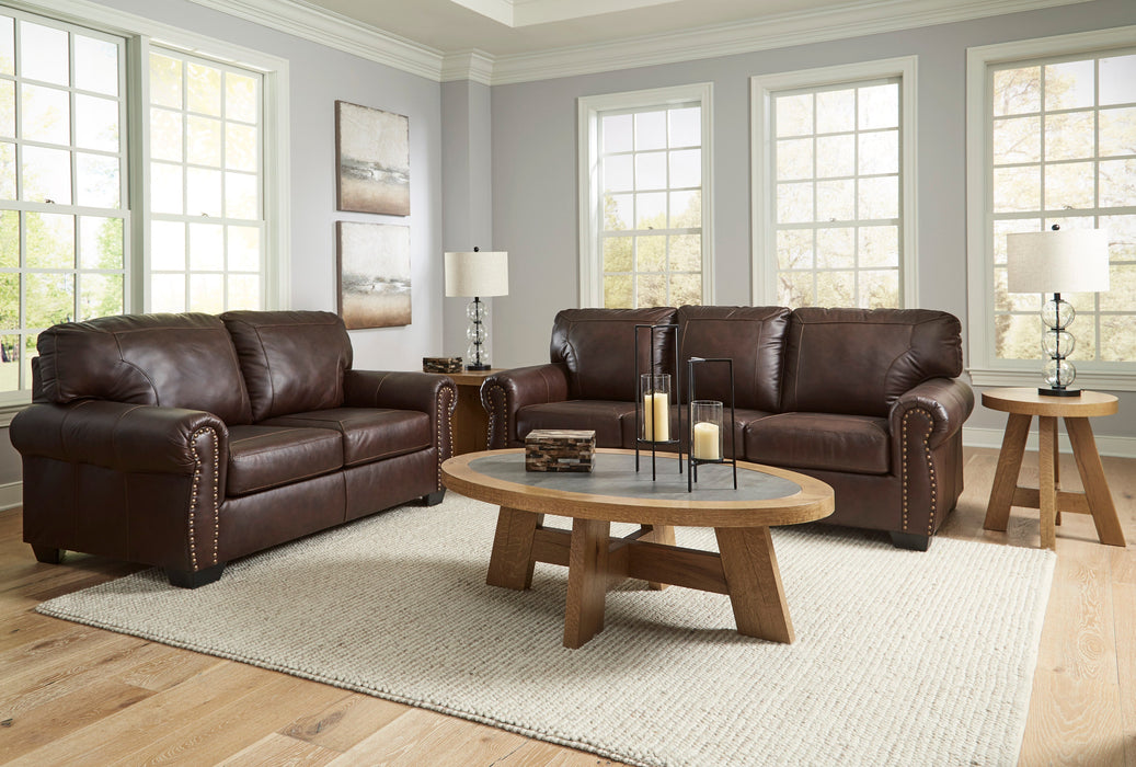 Colleton Dark Brown Leather Living Room Set