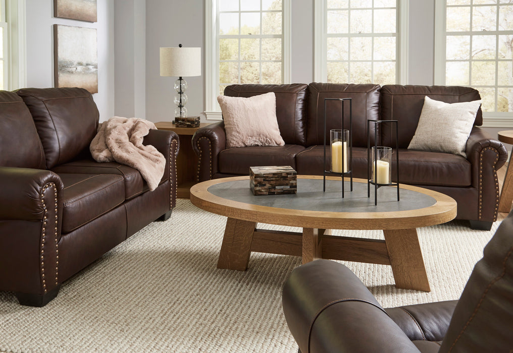 Colleton Dark Brown Leather Living Room Set