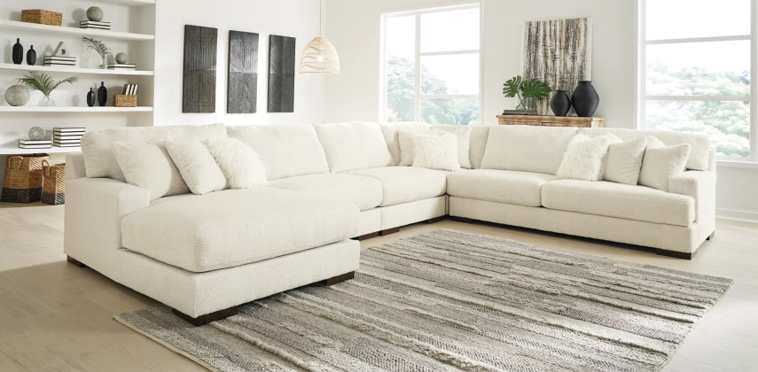 Zada Ivory 5-Piece LAF Sectional with Chaise