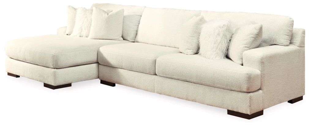 Zada Ivory 2-Piece LAF Sectional with Chaise