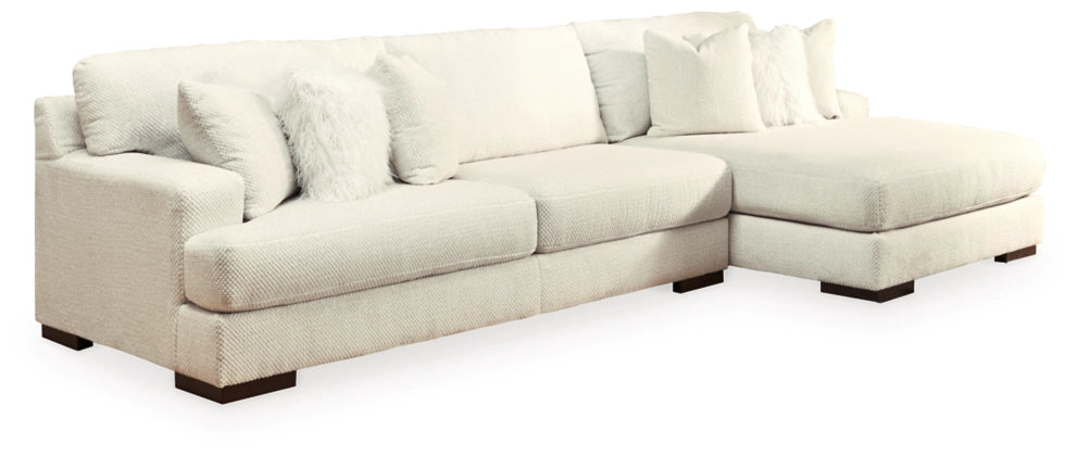 Zada Ivory 2-Piece RAF Sectional with Chaise