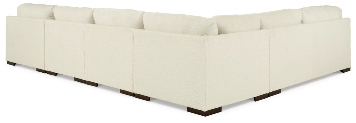 Zada Ivory 5-Piece RAF Sectional with Chaise