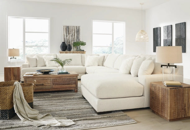 Zada Ivory 5-Piece RAF Sectional with Chaise
