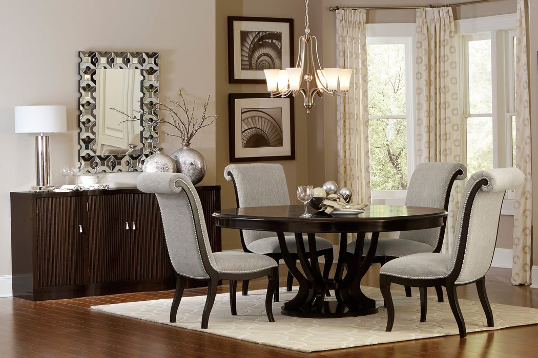 Savion Espresso Round/Oval Extendable Dining Set