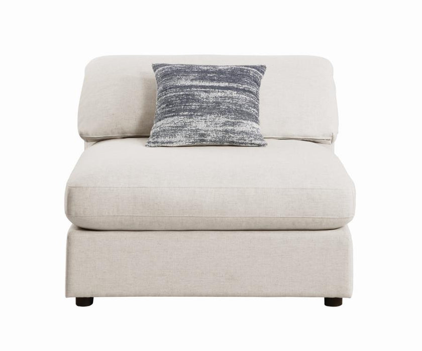 Serene Upholstered Armless Chair Beige