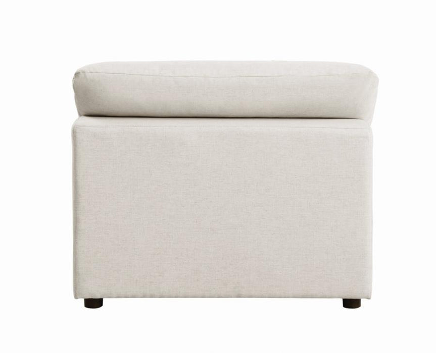 Serene Upholstered Armless Chair Beige