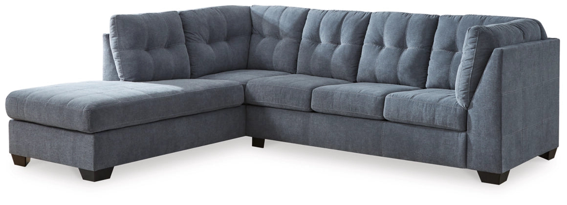 Marleton Denim 2-Piece Sleeper LAF Sectional with Chaise