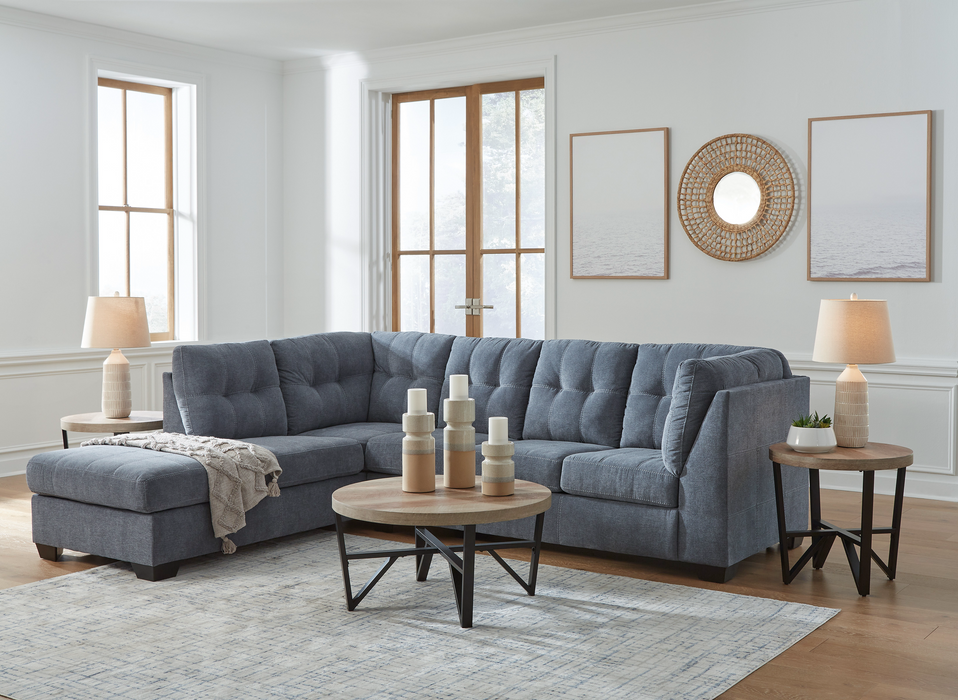 Marleton Denim 2-Piece LAF Sectional with Chaise