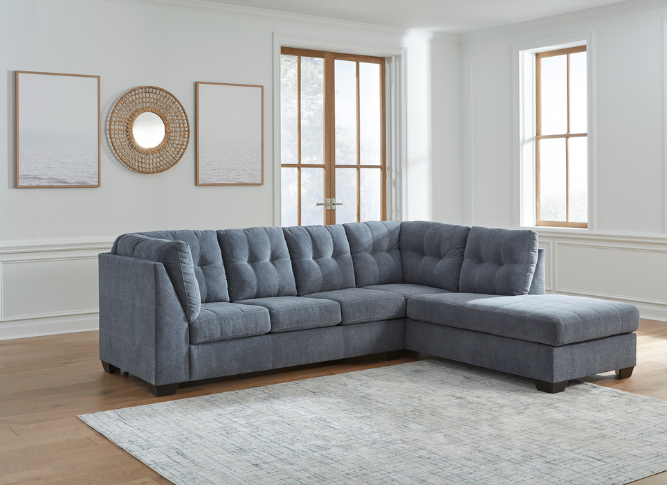 Marleton Denim 2-Piece RAF Sectional with Chaise