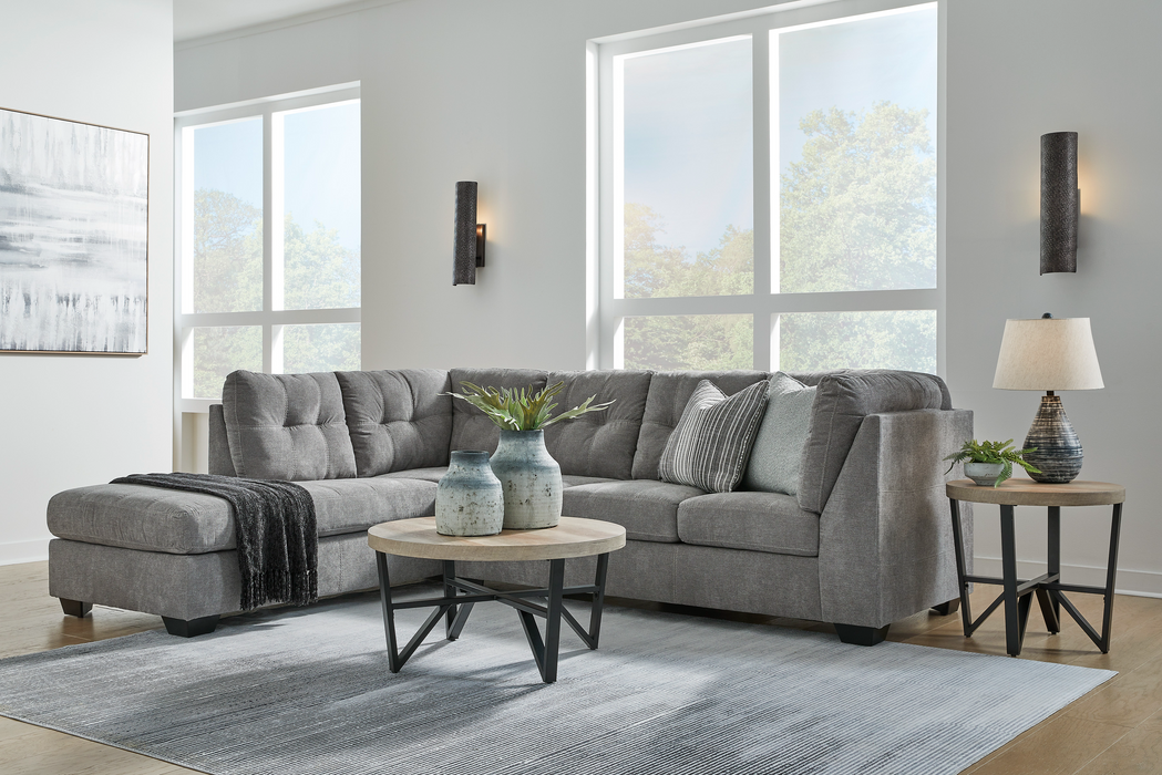 Marleton Gray 2-Piece LAF Sectional with Chaise