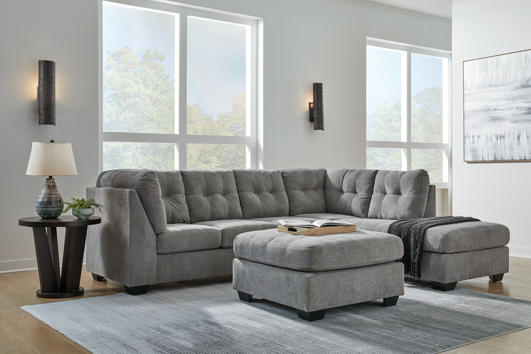 Marleton Gray 2-Piece RAF Sectional with Chaise