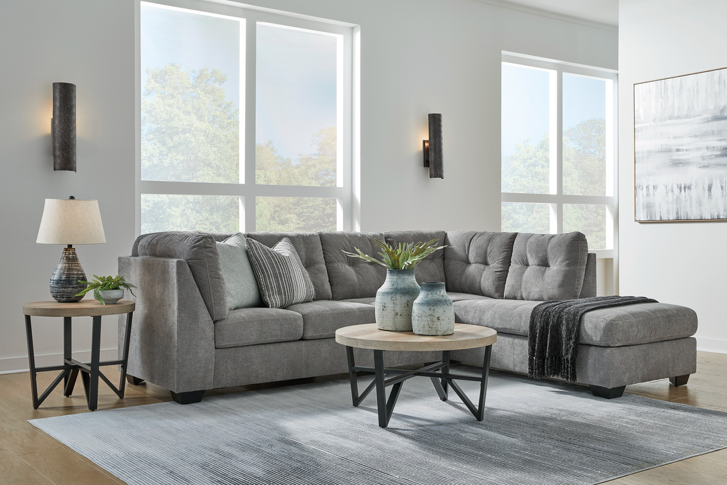 Marleton Gray 2-Piece RAF Sectional with Chaise