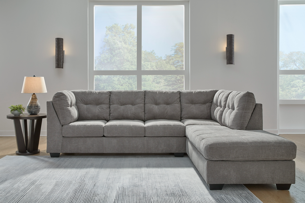 Marleton Gray 2-Piece RAF Sectional with Chaise