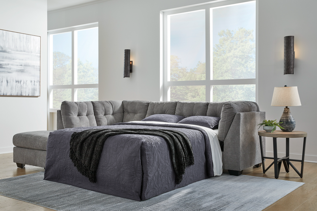 Marleton Gray 2-Piece Sleeper LAF Sectional with Chaise