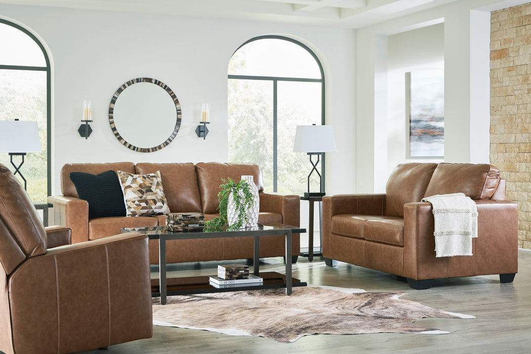 Bolsena Caramel Leather Living Room Set