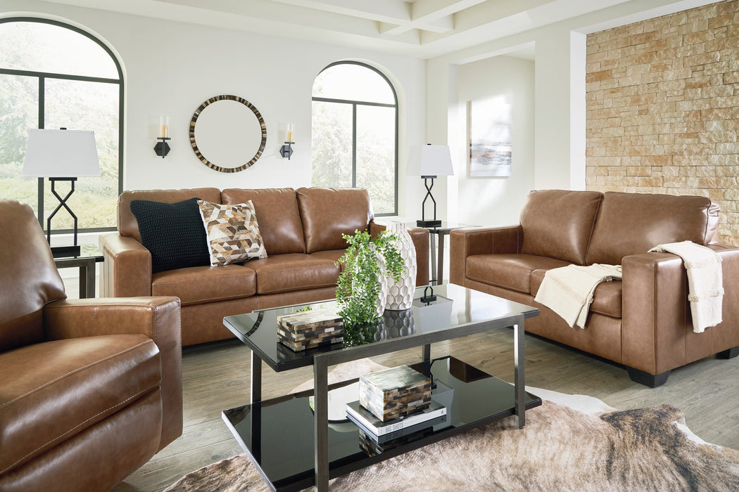 Bolsena Caramel Leather Living Room Set