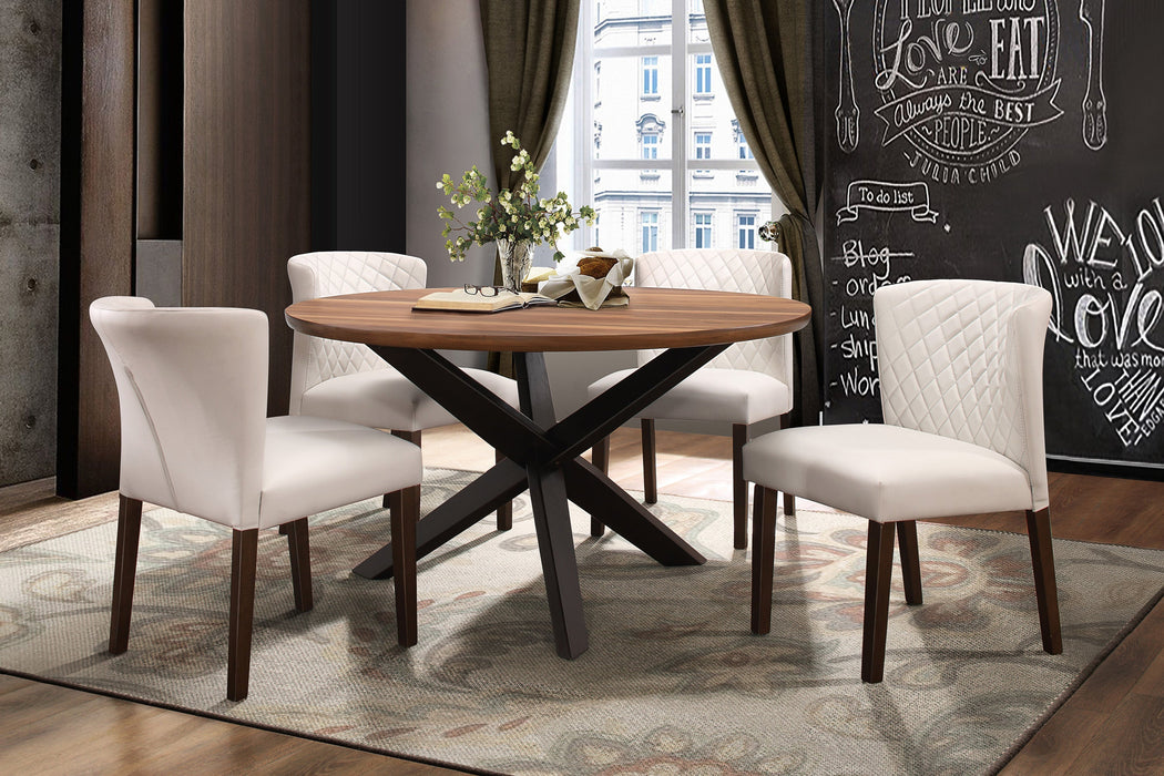 Nelina Walnut/Espresso Round Dining Set