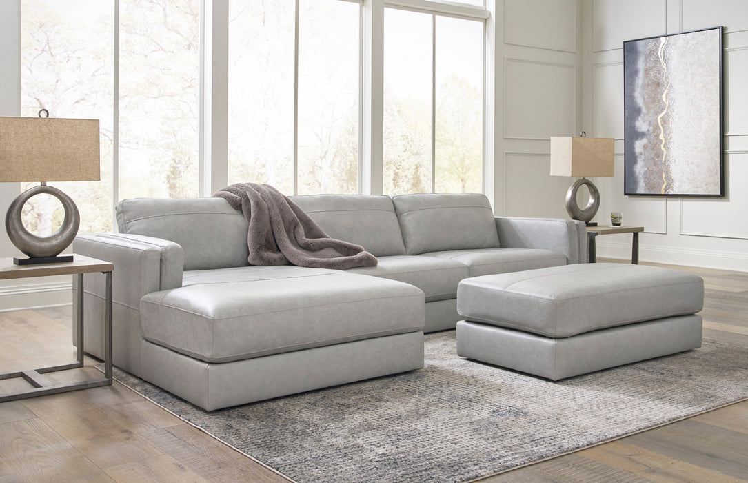 Amiata Glacier Leather 2-Piece LAF Sectional