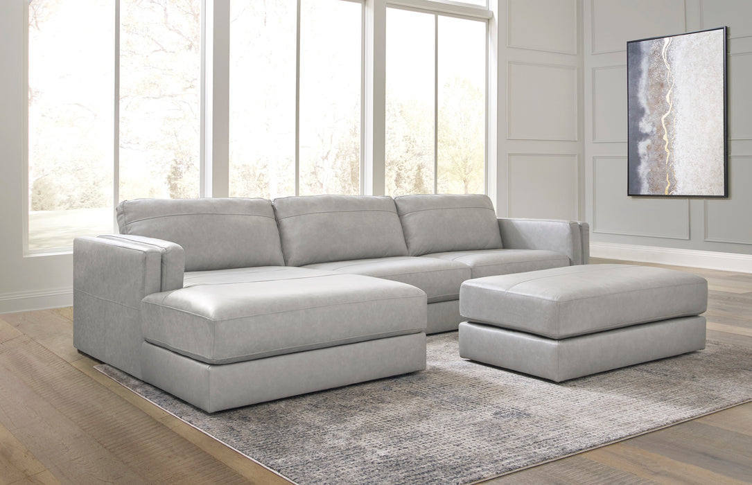 Amiata Glacier Leather 2-Piece LAF Sectional