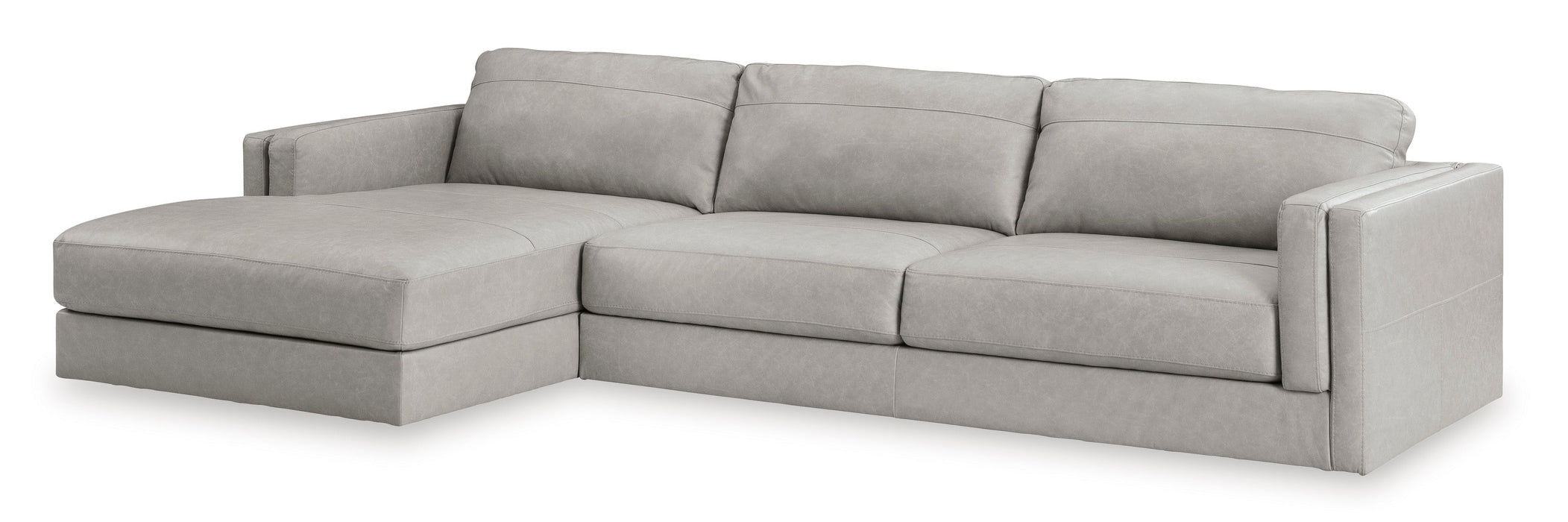 Amiata Glacier Leather 2-Piece LAF Sectional