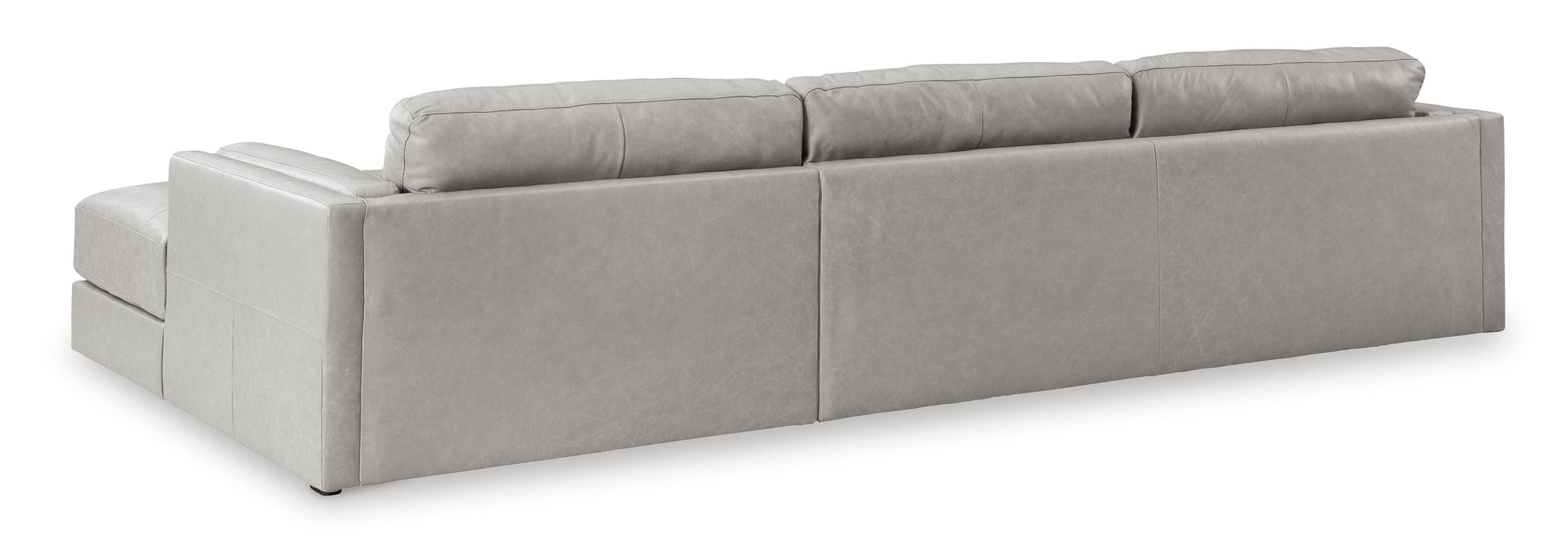 Amiata Glacier Leather 2-Piece RAF Sectional