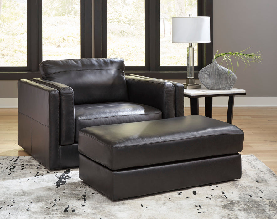 Amiata Onyx Leather Living Room Set