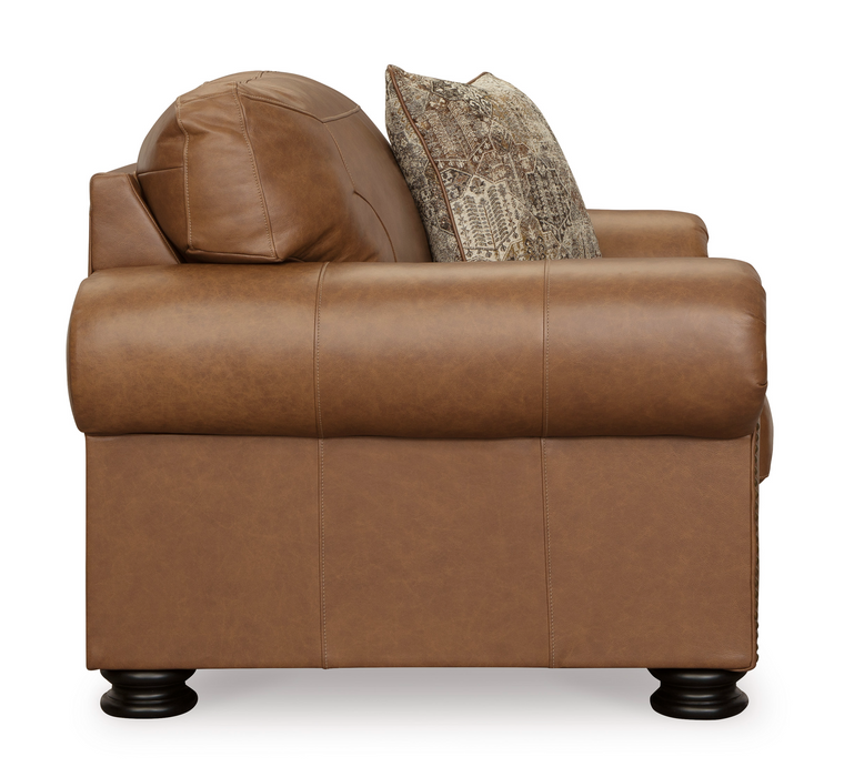 Carianna Caramel Leather Living Room Set