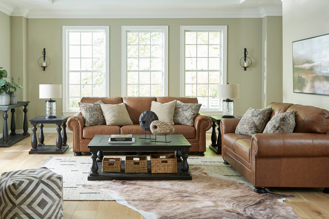 Carianna Caramel Leather Living Room Set