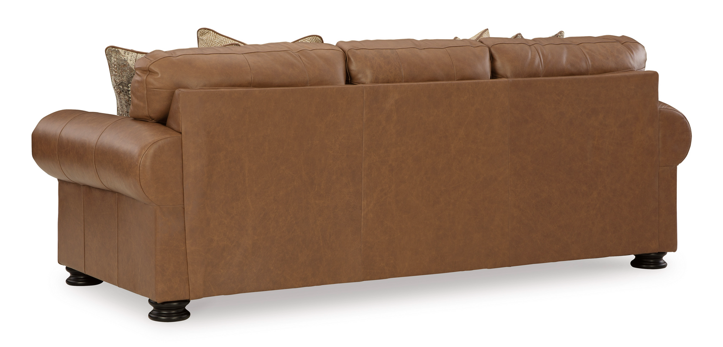 Carianna Caramel Leather Living Room Set