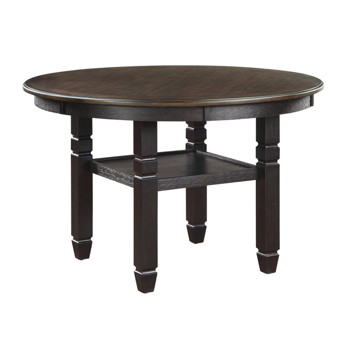 Asher Black/Brown Round 5-Piece Dining Room Set