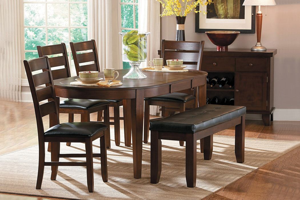 Ameillia Dark Oak Extendable Oval Dining Set