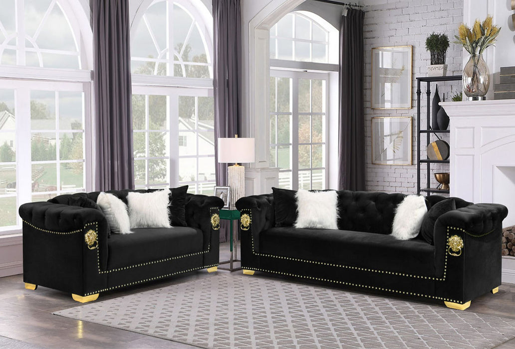 Simba Black & Gold Living Room Set