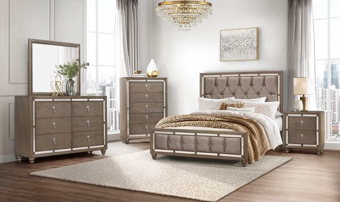 Ivy Champagne Panel Bedroom Set