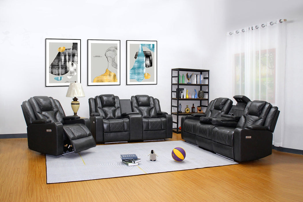 Tampa Black Power Reclining Living Room Set