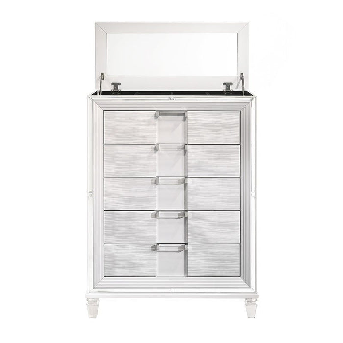 Zara White LED Storage Platform Bedroom Set