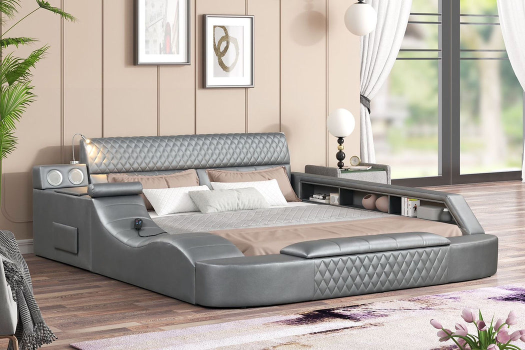 Matrix Gray Queen Bed