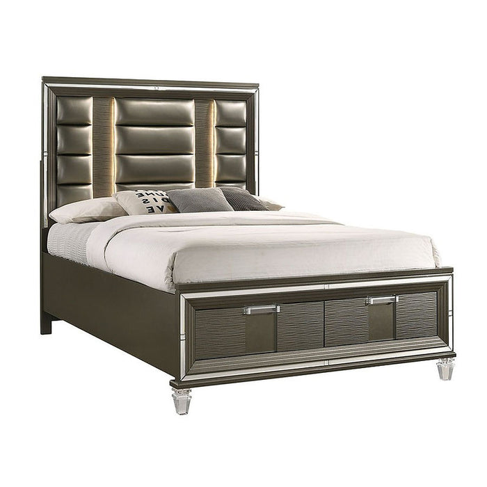 Zara Charcoal LED Storage Platform Bedroom Set