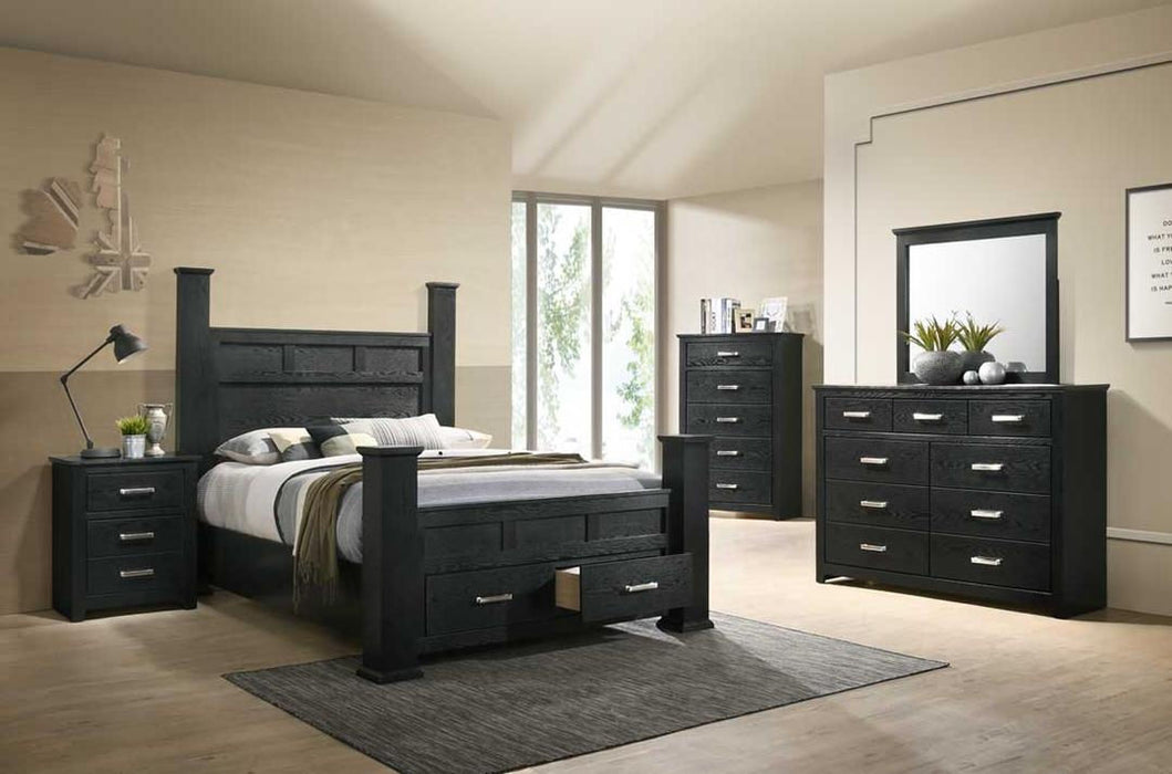 Fiona Black Poster Storage Platform Bedroom Set