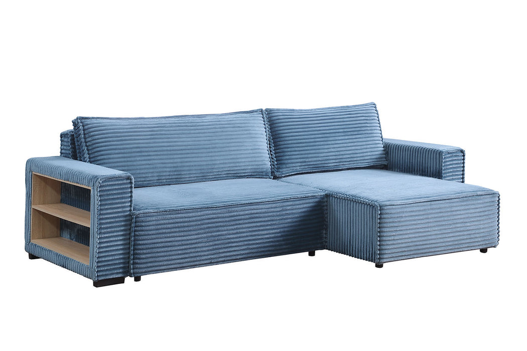 Bora Bora Blue Reversible Storage Sleeper Sectional