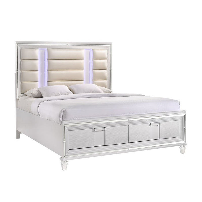 Zara White LED Storage Platform Bedroom Set