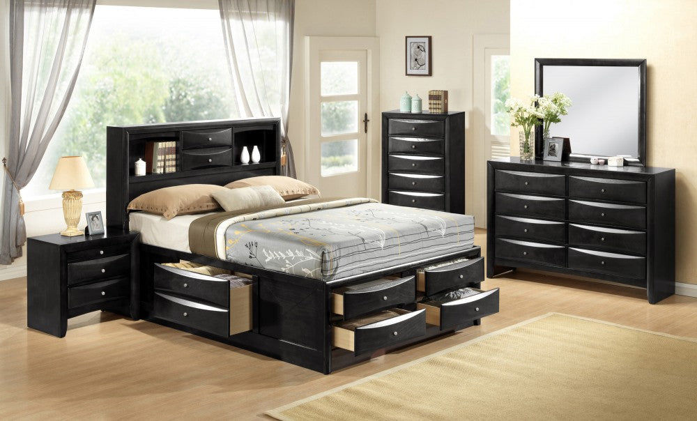 Ashley Black Storage Platform Bedroom Set