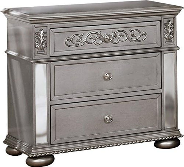 Brooke Silver Finish Antique Bedroom Set