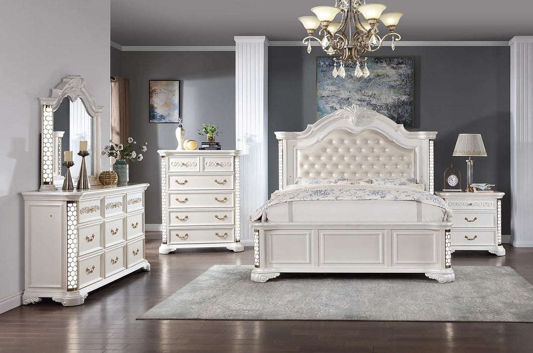 Amani White LED Bedroom Set