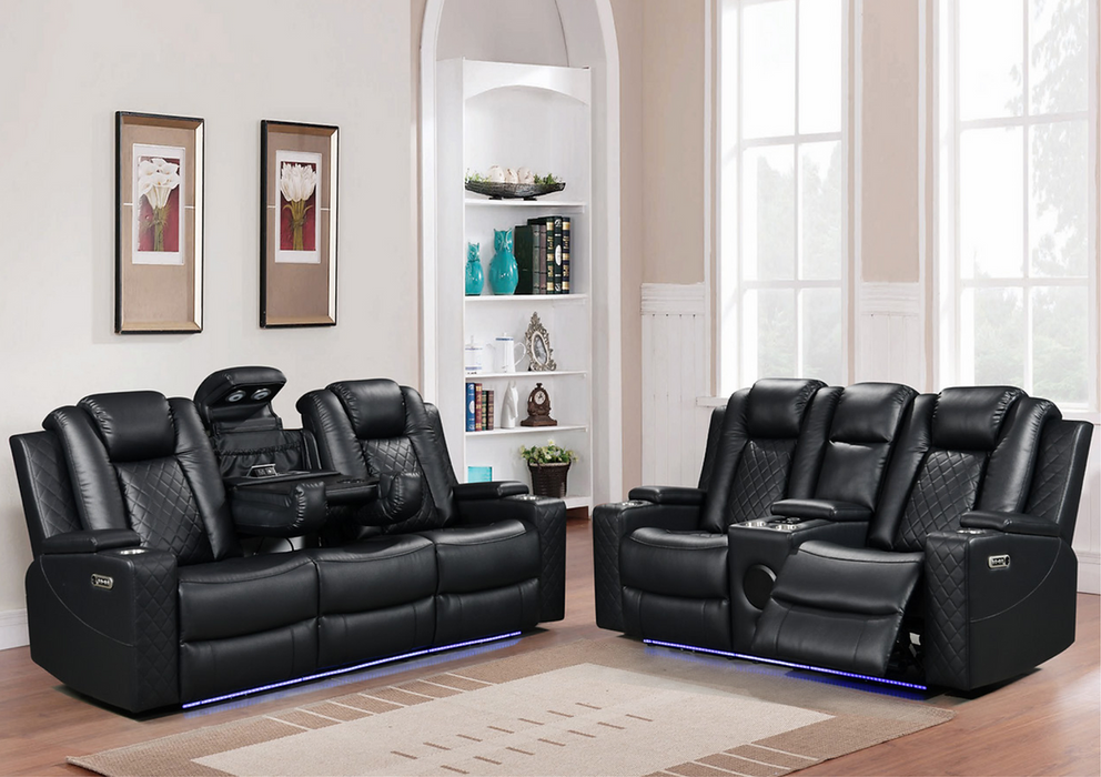 Dearborn Black Power Reclining Living Room Set