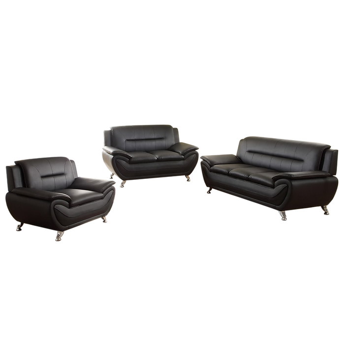 New York Black Modern Living Room Set