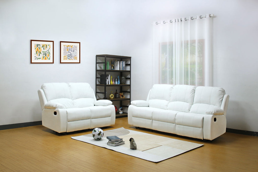 Wesley Chapel White Reclining Living Room Set